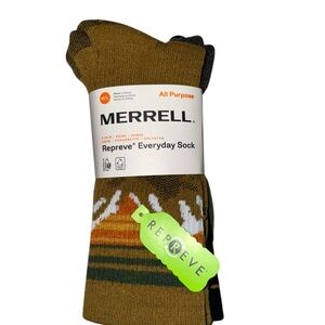 Merrell Unisex Repreve Everyday Crew Socks - 3 Pack M/L